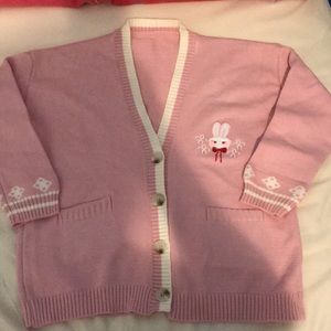 Rabbit embroidered Pink kawaii cardigan Size XS